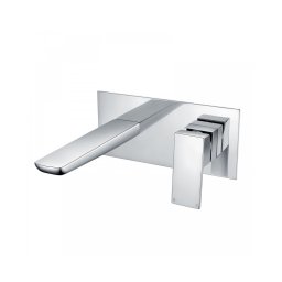Baterie baie pentru lavoar, incastrata, pipa fixa, crom