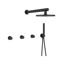 Coloana de dus cu baterie incastrata neagra, para fixa rotunda, dubla comanda , Laveo PRETTO BAO 704P