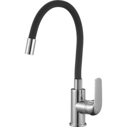 Baterie bucatarie cu pipa flexibila, crom negru, Kuchinox BKE 761D