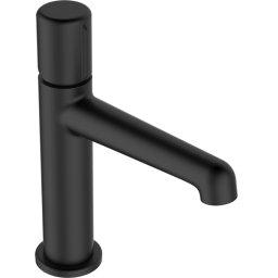 Baterie chiuveta baie - lavoar, negru mat, ventil cu preaplin , pipa fixa, Pretto Laveo BAO722D