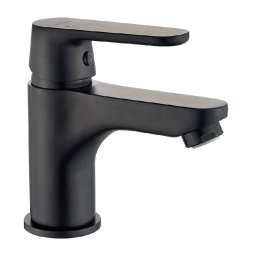 Baterie lavoar negru mat, pipa fixa, ventil lavoar cu preaplin, Kuchinox Dima BQD 722D