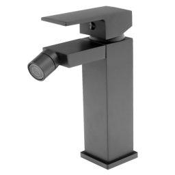 Baterie bideu negru mat , pipa fixa cu aerator , monocomanda
