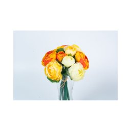 Buchet 10 Ranunkulus Portocaliu Plastic Textil Nb7