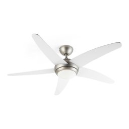 Klarstein Bolero, ventilator de tavan 2 în 1, 134 cm, lumină, 55 W, telecomandă, alb (VTS6-Bolero W)