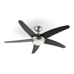 Klarstein Bolero, ventilator de tavan 2 în 1, 134 cm, lumină, 55 W, telecomandă, negru (VTS6-Bolero B)