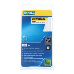 Batoane lipici Rapid Universal albe O12 190 mm, baza EVA, 14 bucati, pentru reparatii, bricolaj si montaj 5000694