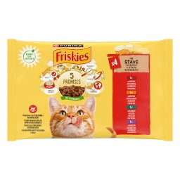 Hrană umedă pentru pisici Friskies în sos - pui, vită, miel, rață 4 x 85 g