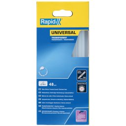 Batoane lipici Rapid Universal transparente O12 190 mm, baza EVA, 48 bucati, pentru productie si montaj 5001411
