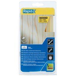 Batoane silicon Rapid pentru lemn, carton si pluta, galbene, O12 190 mm, baza EVA, 14 bucati 5001420