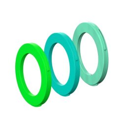 Kit de inele 3 culori pentru etrier Magura cu 4 pistoane, verde, cyan, verde menta