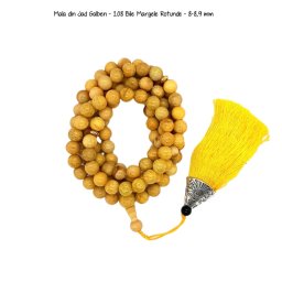 Mala din Jad Galben - 108 Bile Margele Rotunde - 8-8,9 mm