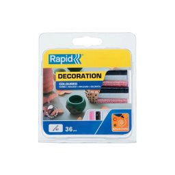 Batoane silicon cu sclipici Rapid Universal O7 90 mm alb, roz si negru pentru hobby si decoratiuni, 36 bucati 5001422