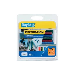 Batoane silicon cu sclipici Rapid Universal O7 90 mm verde, rosu si albastru pentru craft si proiecte creative, 36 bucati 5001424