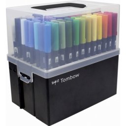 Marker caligrafic 2 in 1, ABT Dual Brush Pen, Combo Colours, 108 culori/set Tombow