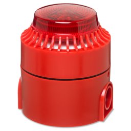 Sirena de interior cu stroboscop , carcasa rosie, 24V, multitonala,HS201
