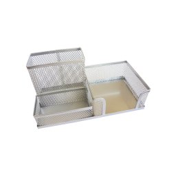 Suport pentru accesorii de birou metalic mesh Forpus 30622 silver