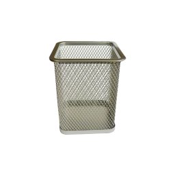 Suport pentru instrumente de scris metalic mesh patrat Forpus 30621 silver