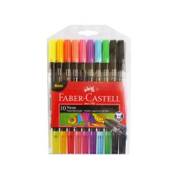Carioca 10 culori neon Faber Castell lavabil cu 2 capete 151109