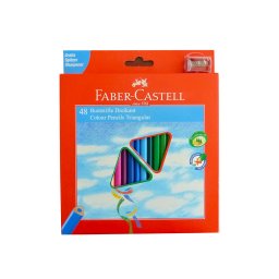 Creioane colorate 48 culori triunghiulare Faber Castell + ascutitoare 120548