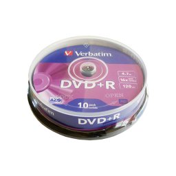 DVD+R Verbatim, 4.7 GB, 16x, 10 bucati/bulk, in cake box