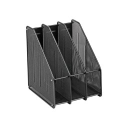 Suport dosar metalic mesh cu 3 compartimente Forpus 30568 negru