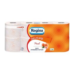 Hartie igienica Regina Delicate piersica 8 role/set