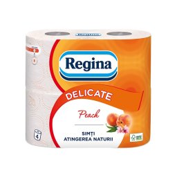 Hartie igienica Regina Delicate piersica 4 role/set