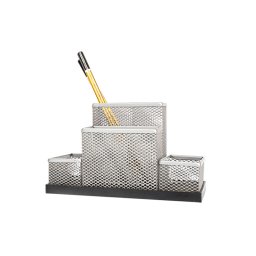 Suport pentru accesorii de birou metalic mesh Forpus 30556 silver