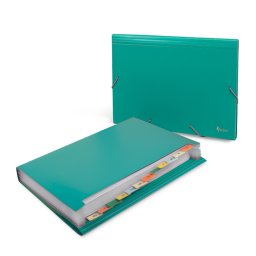 Mapa cu elastic 12 compartimente Forpus 21642 verde