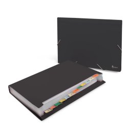 Mapa cu elastic 12 compartimente Forpus 21641 neagra