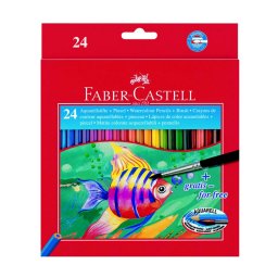 Creioane colorate 24 culori cu pensula Faber Castell 114425