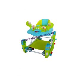 Premergator balansoar 2 in 1 cu roți din silicon Baby Care Ratusca Aqua