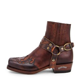 Botine Moto Chopper din Piele Naturală SENDRA BOOTS 7811 BLUES BRITNES · FL. MARRON-EVOLUTION TANG · Maro / Negru