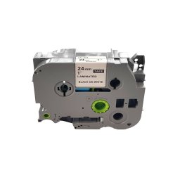 Banda laminata compatibila Brother TZe-251, 24 mm, negru pe alb, pentru semnalizare, identificare active si aplicatii industriale