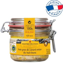 MAISTRES OCCITANS Foie Gras de rata 180 g, lob intreg, IGP Sud-Vestul Frantei