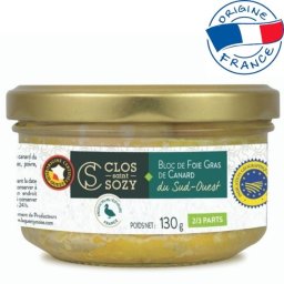 Clos Saint Sozy Bloc de foie-gras de rata 130 g, IGP Sud-Vestul Frantei