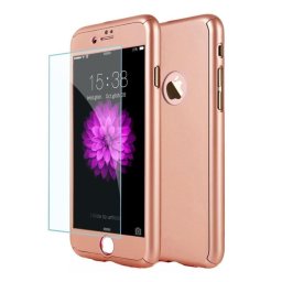 Husa Fullcover iPhone SE 2 2020 Rose Gold 360° Joyroom + Folie Sticla