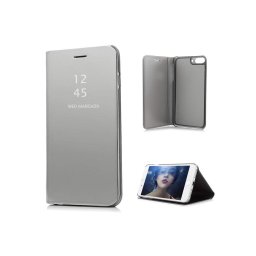 Husa Telefon Flip Book Clear View iPhone SE 2 2020 Silver