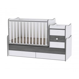 Mobilier transformabil Maxi Plus 70 x 160 cm White Vintage Grey Lorelli