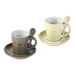 Set 2 cani pentru cafea - Intermezzo - crem/maro