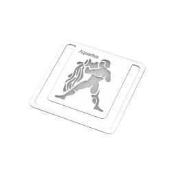 Semn de carte zodia Varsator, TG, 8190072, Metal, Argintiu