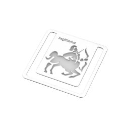 Semn de carte zodia Sagetator, TG, 8190074, Metal, Argintiu