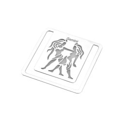 Semn de carte zodia Gemeni, TG, 8190078, Metal, Argintiu