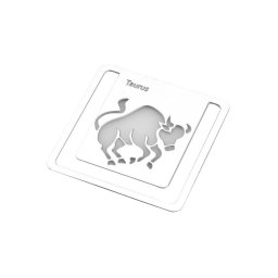 Semn de carte zodia Taur, TG, 8190079, Metal, Argintiu