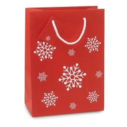 Punga medie de cadou cu fulgi de nea si mini felicitare CDT-CX1414-05