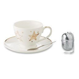 Set ceai - cana ceramica cu farfurie si infuzor de ceai CDT-CX1429-99