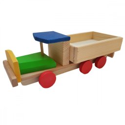 Jucarie masina basculanta, Alexer, JL01, lemn, natur