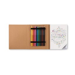 Carte de colorat 50 file, 12 creioane incluse, carton, hartie, Everestus, DE1, natur