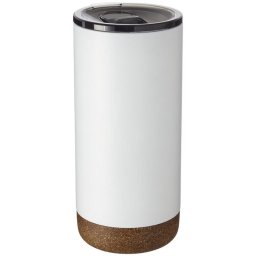 Cana termoizolanta, perete dublu, 500 ml, cu baza din pluta, Everestus, VA, otel inoxidabil, alb