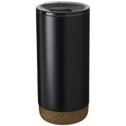 Cana termoizolanta, perete dublu, 500 ml, cu baza din pluta, Everestus, VA, otel inoxidabil, negru